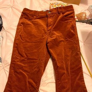 Corduroy straight leg pants.